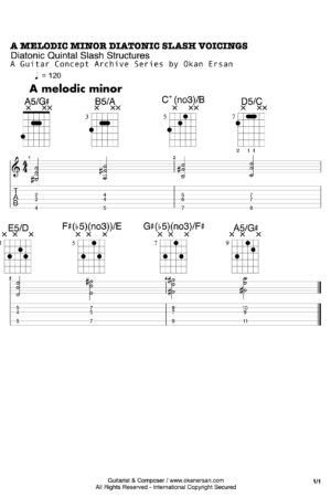 A MELODIC MINOR DIATONIC SLASH VOICINGS