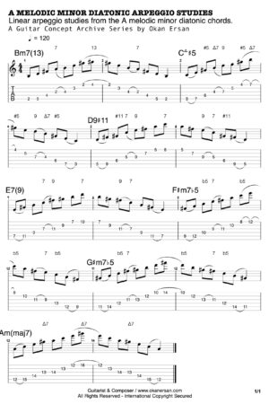 A MELODIC MINOR DIATONIC ARPEGGIO STUDIES