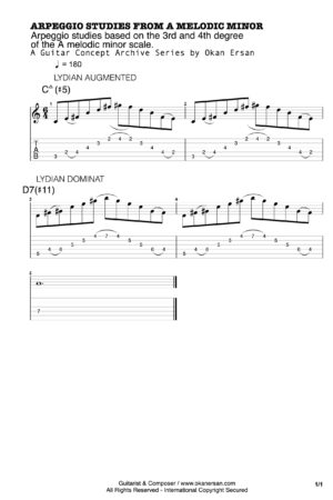 ARPEGGIO STUDIES FROM A MELODIC MINOR