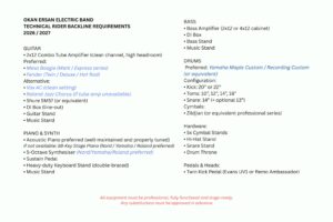 TECHNICAL RIDER BACKLINE REQUIREMENTS TECHNICAL RIDER BACKLINE REQUIREMENTS