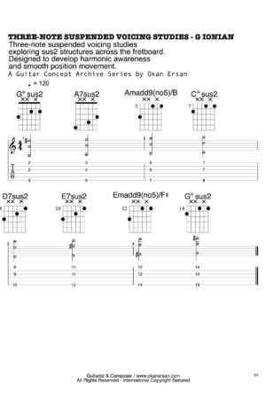 THREE-NOTE SUSPENDED VOICING STUDIES - G IONIAN
