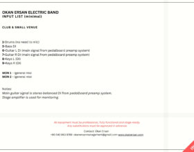 INPUT LIST _ CLUB & SMALL VENUE INPUT LIST _ CLUB & SMALL VENUE