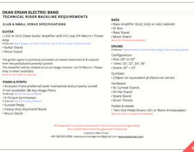 TECHNICAL RIDER _ CLUB & SMALL VENUE SPECIFICATIONS TECHNICAL RIDER _ CLUB & SMALL VENUE SPECIFICATIONS
