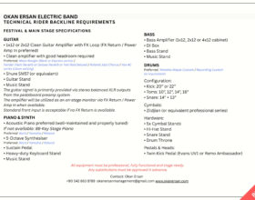 TECHNICAL RIDER _ FESTIVAL & MAIN STAGE SPECIFICATIONS TECHNICAL RIDER _ FESTIVAL & MAIN STAGE SPECIFICATIONS