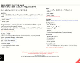 TECHNICAL RIDER _ CLUB & SMALL VENUE SPECIFICATIONS TECHNICAL RIDER _ CLUB & SMALL VENUE SPECIFICATIONS