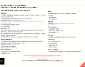 TECHNICAL RIDER _ FESTIVAL & MAIN STAGE SPECIFICATIONS TECHNICAL RIDER _ FESTIVAL & MAIN STAGE SPECIFICATIONS